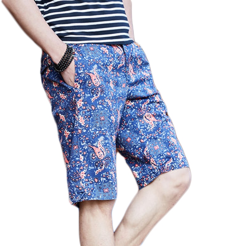 Cool Classic Mens Upscale Blue Fashion Floral Shorts at PILAEO